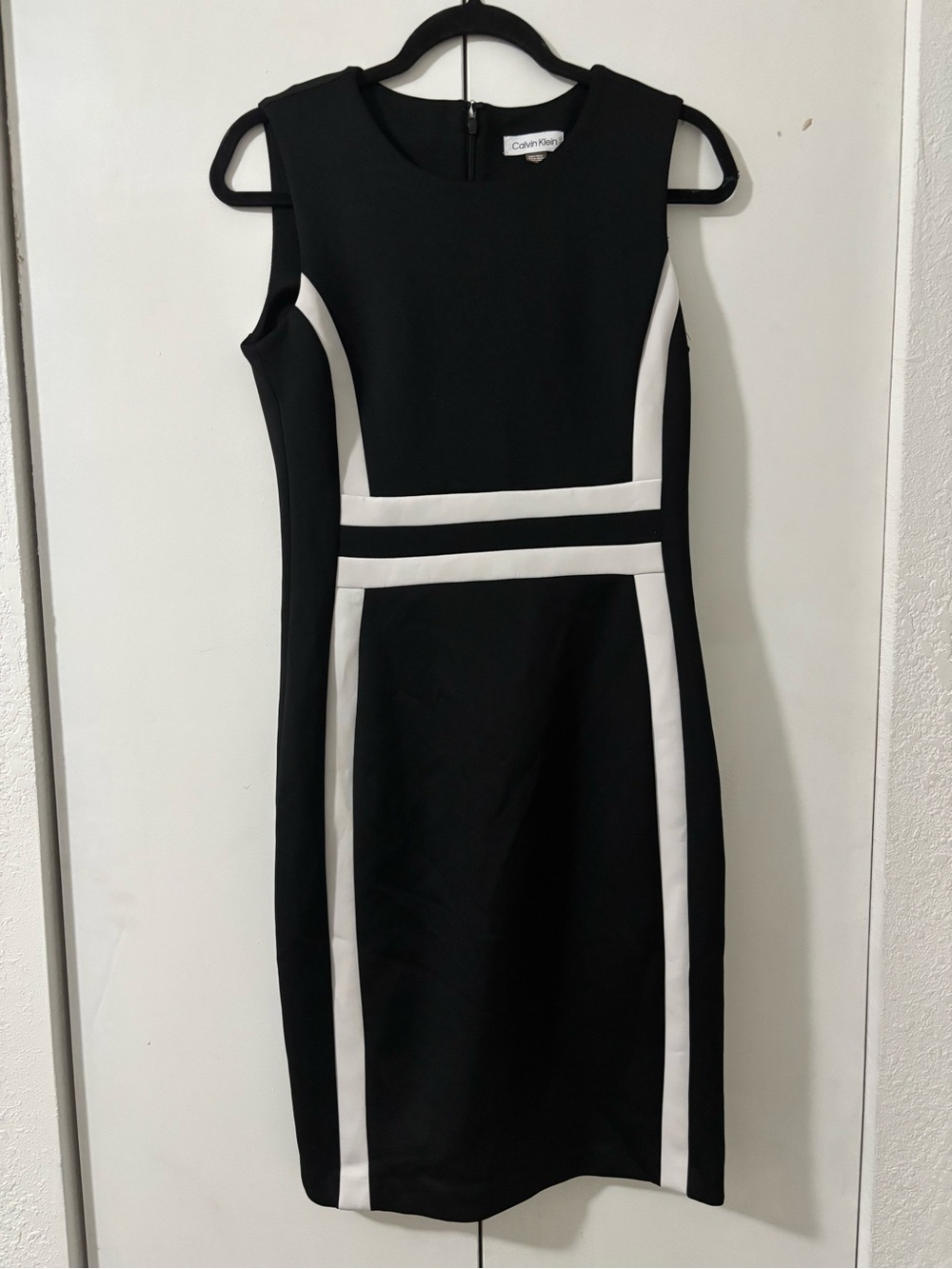 Calvin Klein Black & White Sheath Dress